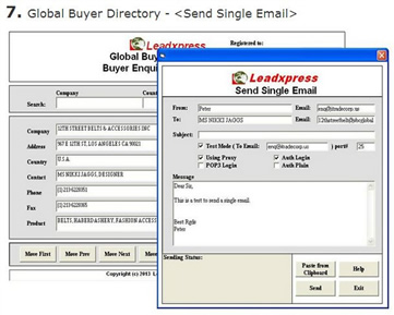 環球買家名錄發電子郵件給個別買家畫面