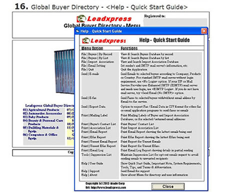 Global Buyer & Importer Directory Screen